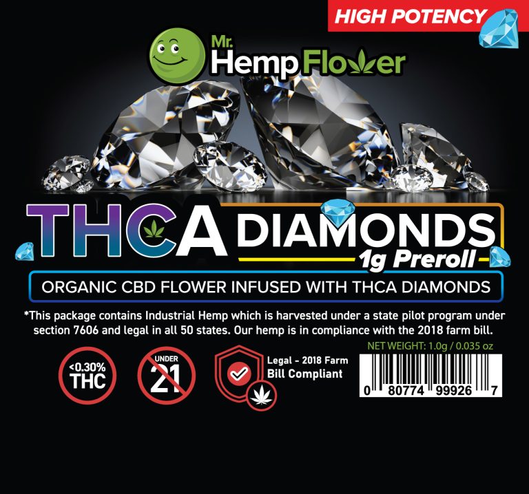 Thca Diamond Infused Pre Rolls Hybrid Cbd Flower