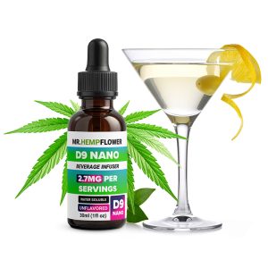 D9 Nano Tincture with cocktail glass
