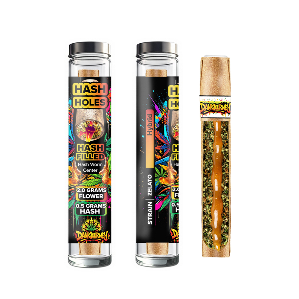 Hash hole blunt with flower and hash worm center