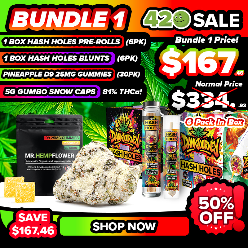 420 bundle 1 hash holes pre-rolls blunts d9 gummies gumbo snow caps
