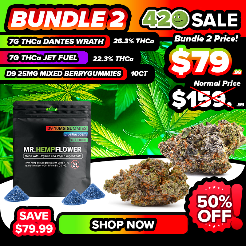 420 bundle 2 thca flower dantes wrath jet fuel d9 gummies