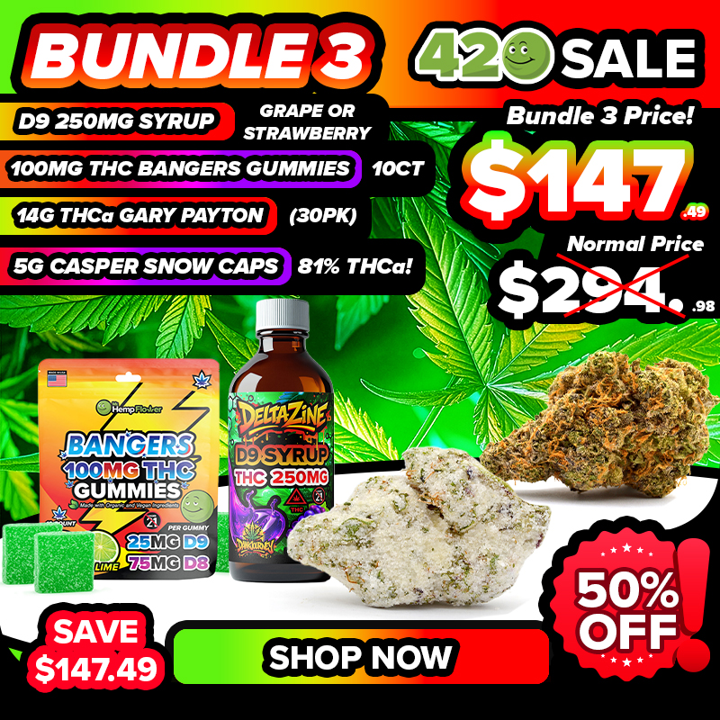 420 bundle 3 gary payton thca casper snow caps bangers gummies d9 syrup